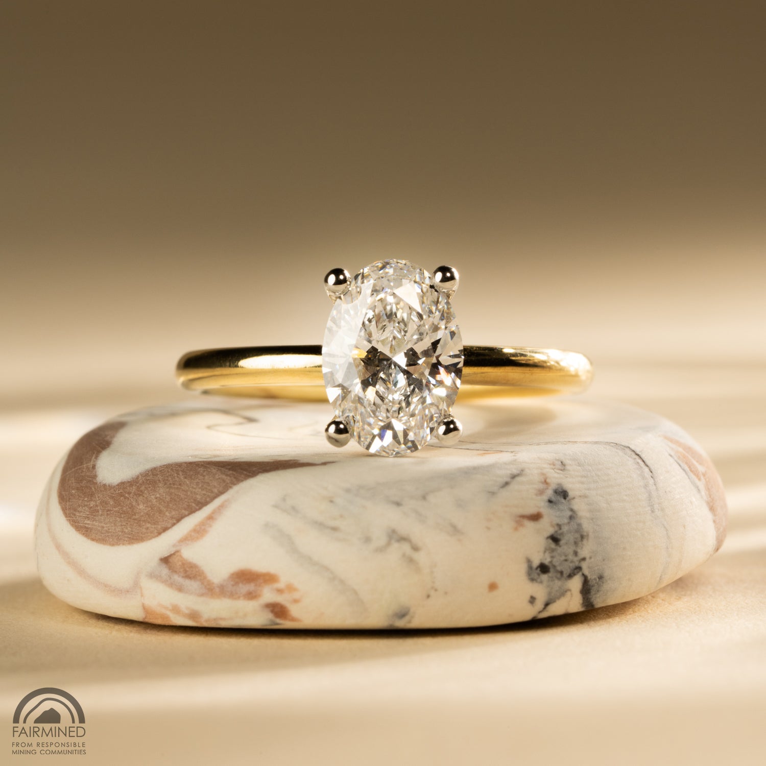 Lunar Diamond Solitaire - Malleable Jewellers