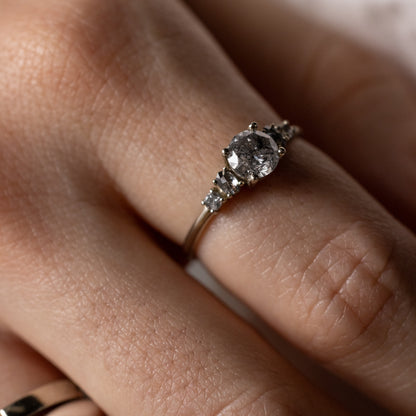 Array Engagement Ring in White Gold