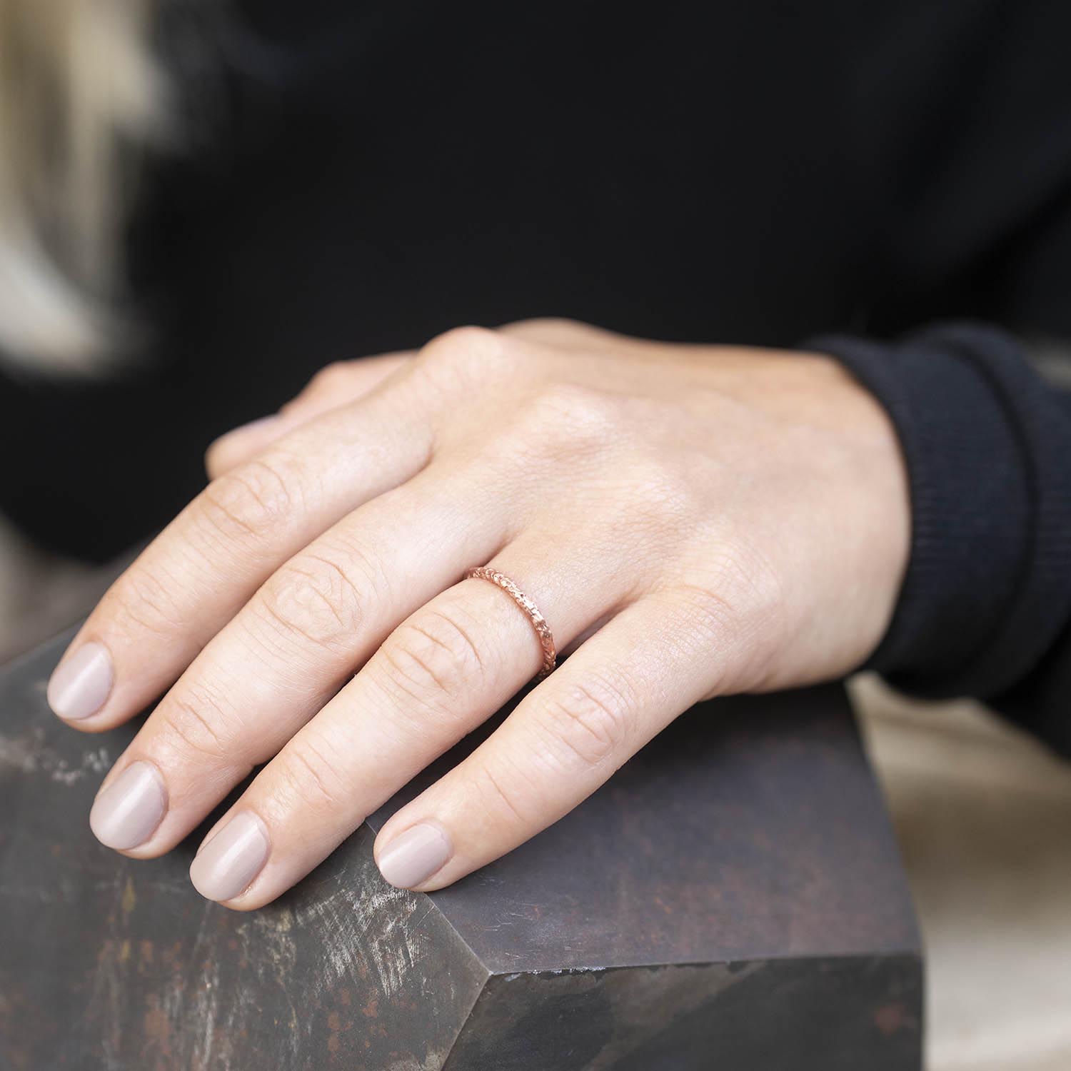 Molten Stacker in Recycled Rose Gold - Malleable Jewellers