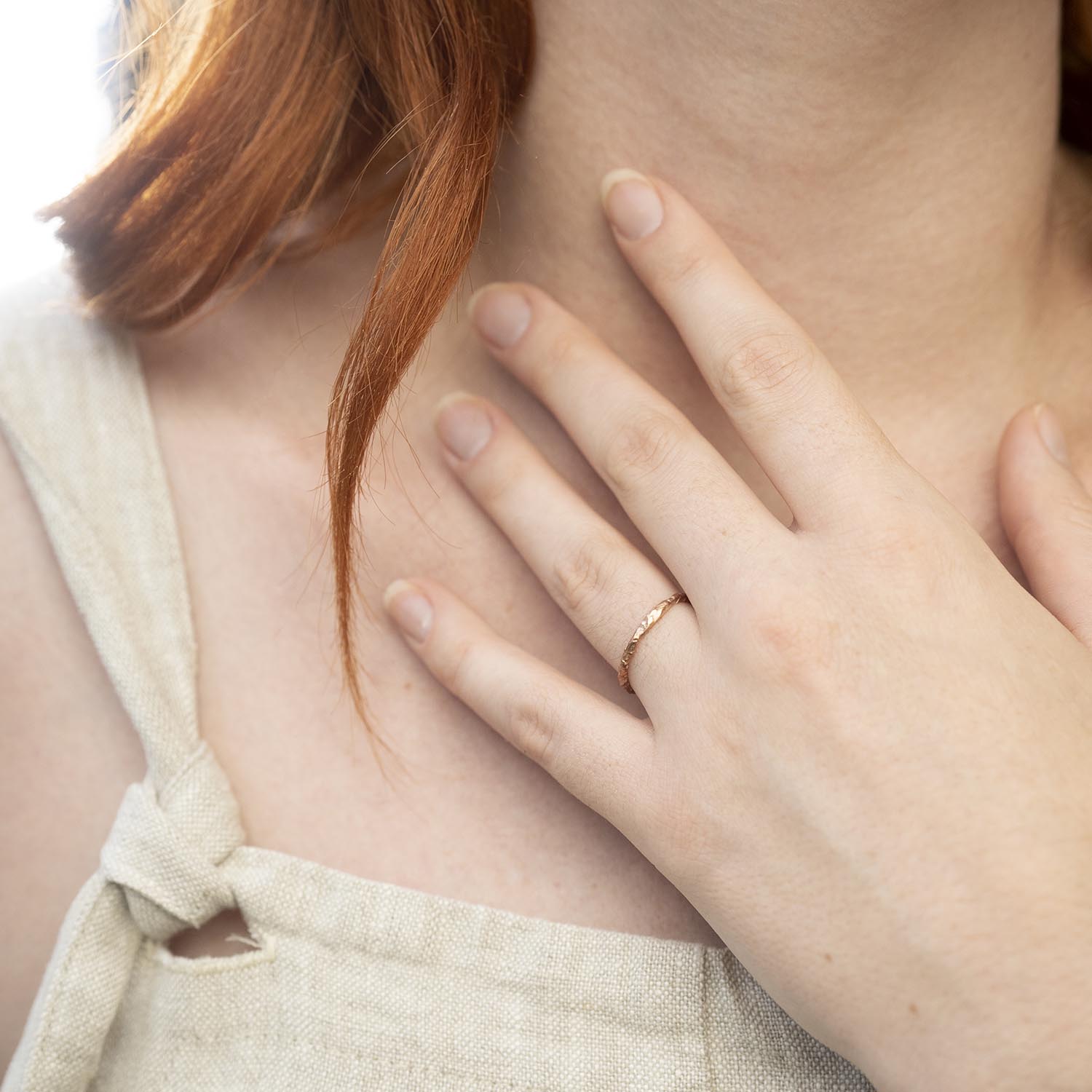 Molten Stacker in Recycled Rose Gold - Malleable Jewellers