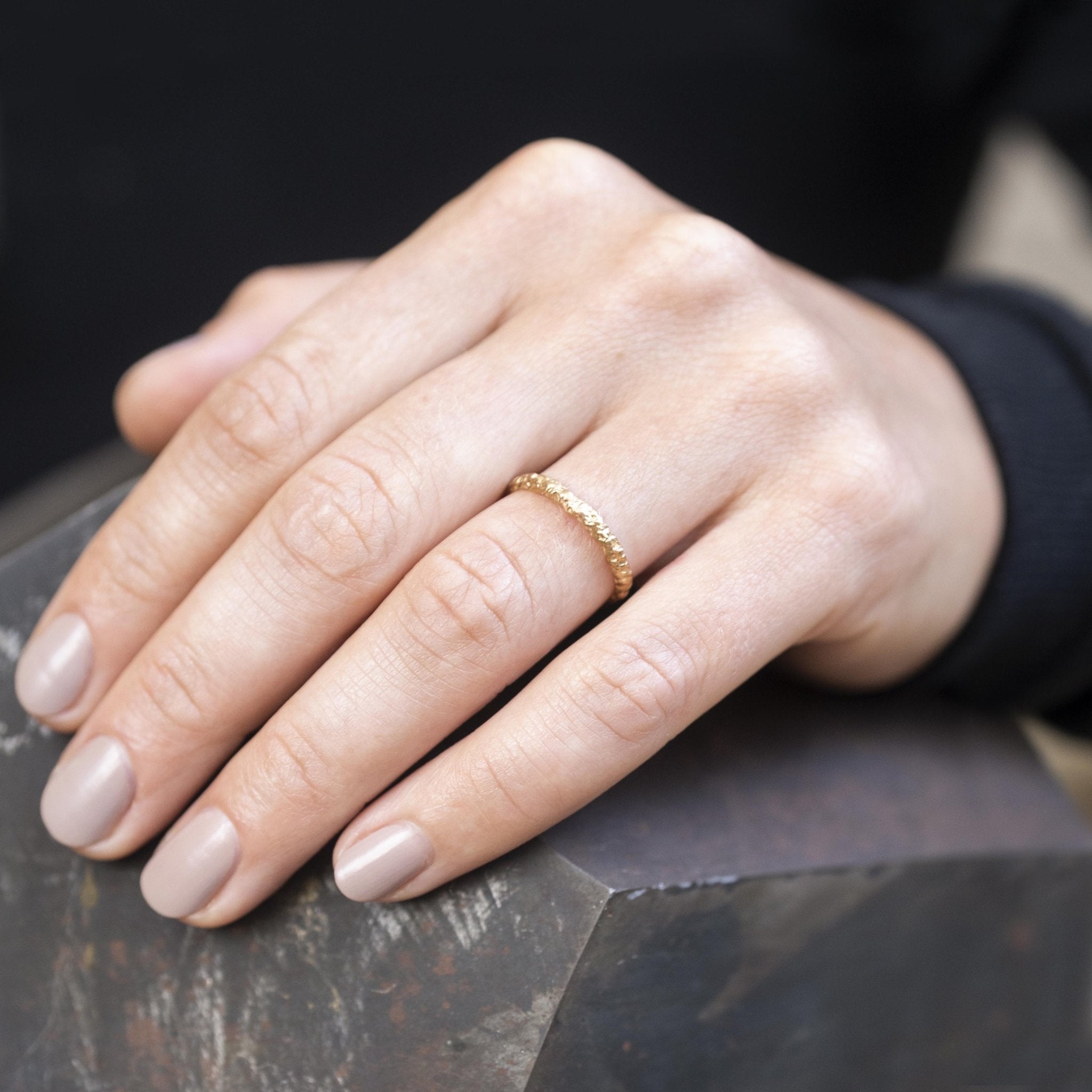 Molten Stacker in Recycled Yellow Gold - Malleable Jewellers