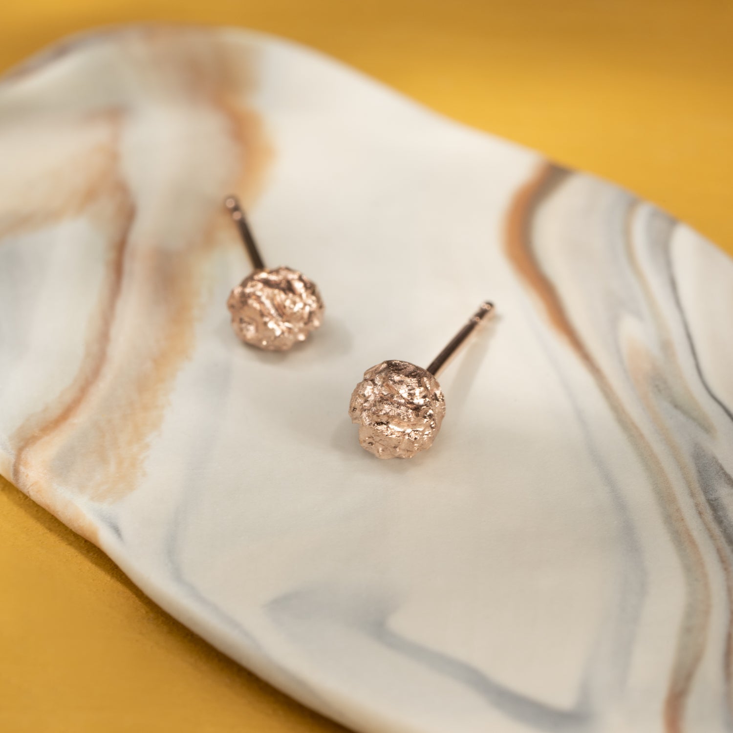 Molten Studs in Rose Gold - Malleable Jewellers