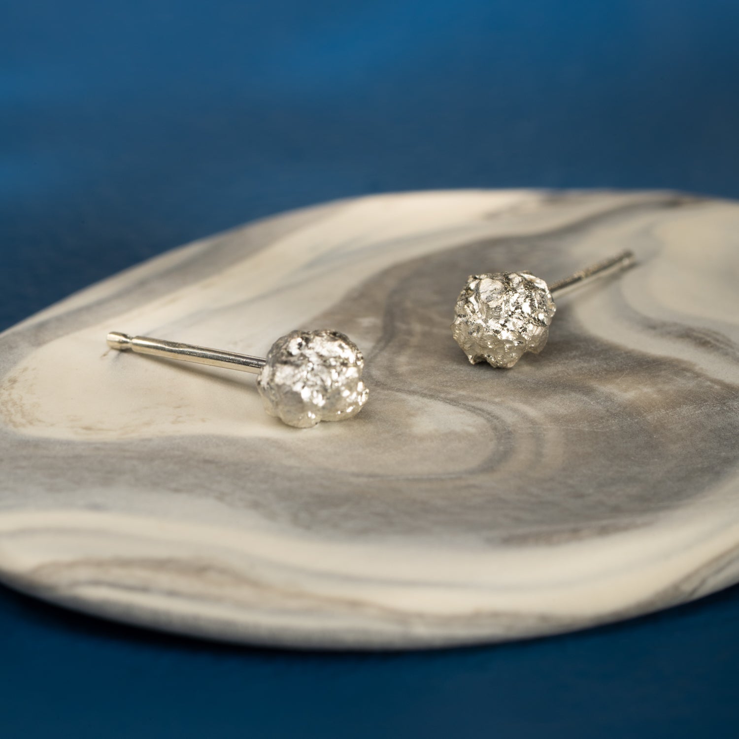 Molten Studs in White Gold - Malleable Jewellers