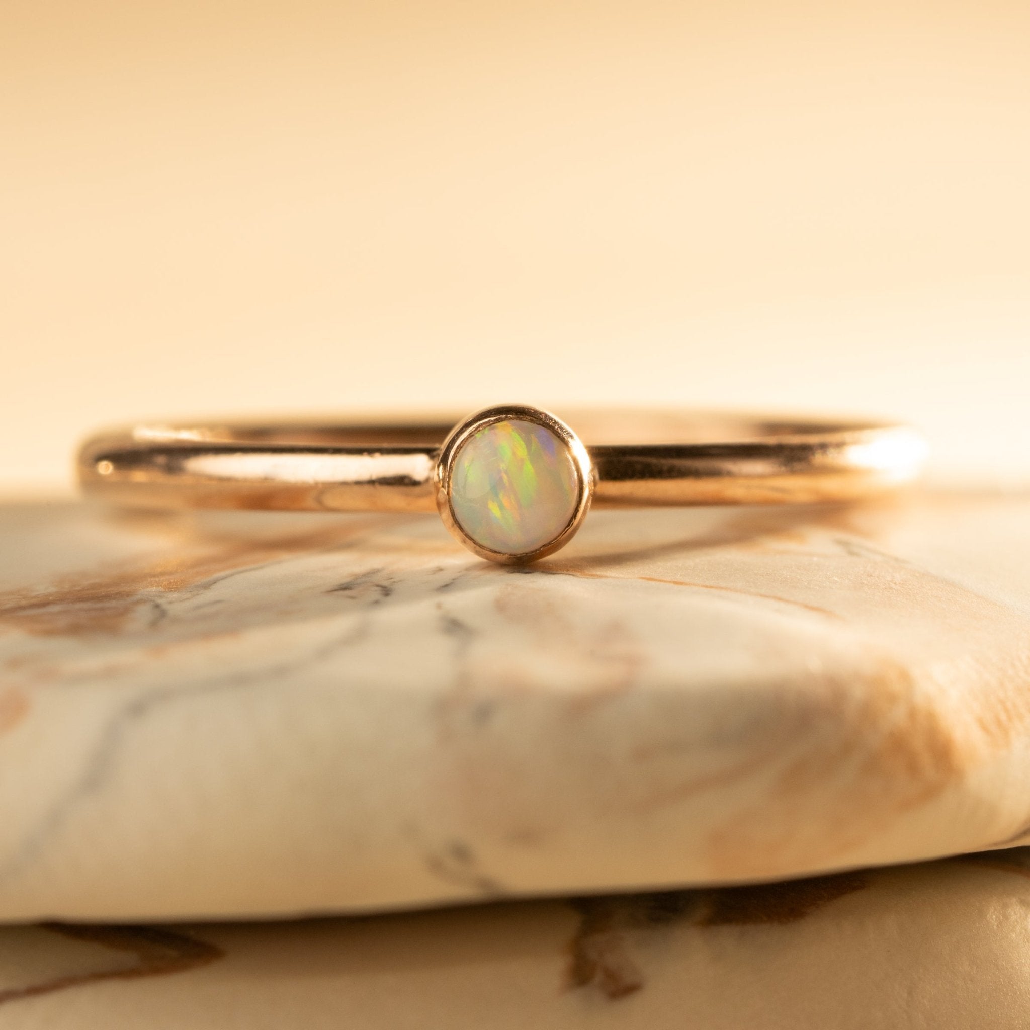 Opal Dawn Ring in Rose Gold - Malleable Jewellers