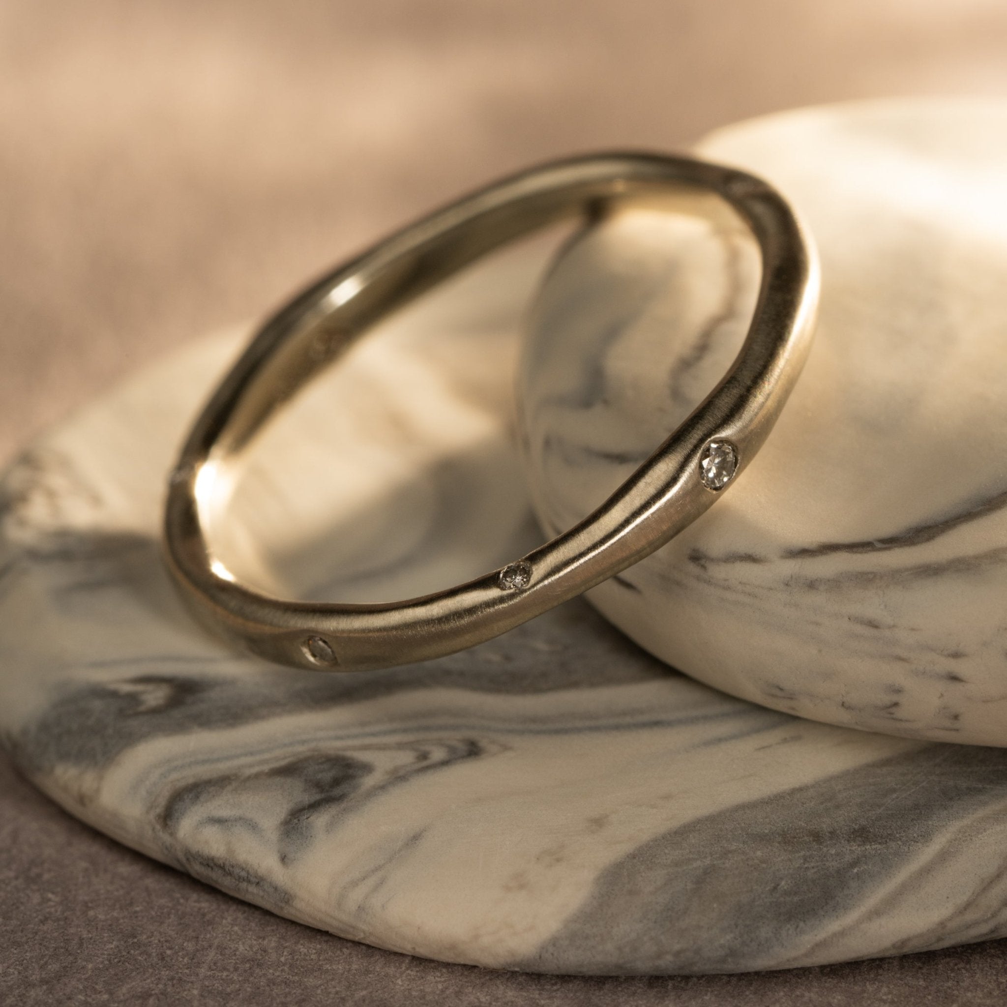 Organic Star Ring in White Gold