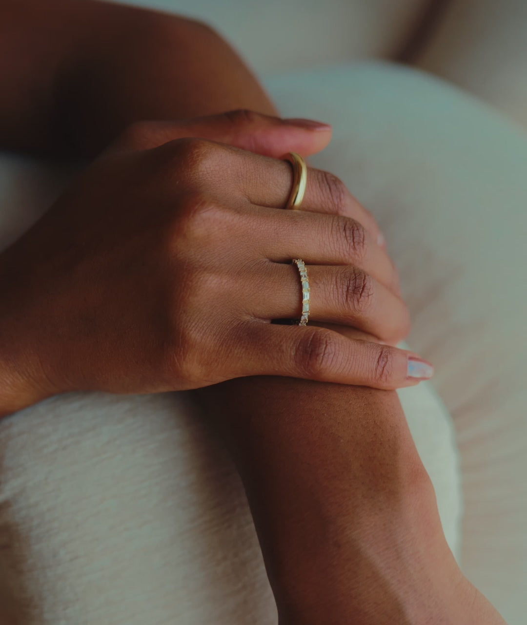 Linear Diamond Band in Fairmined Yellow Gold with Colourless Baguette Cut Lab Grown Diamond Eternity Ring