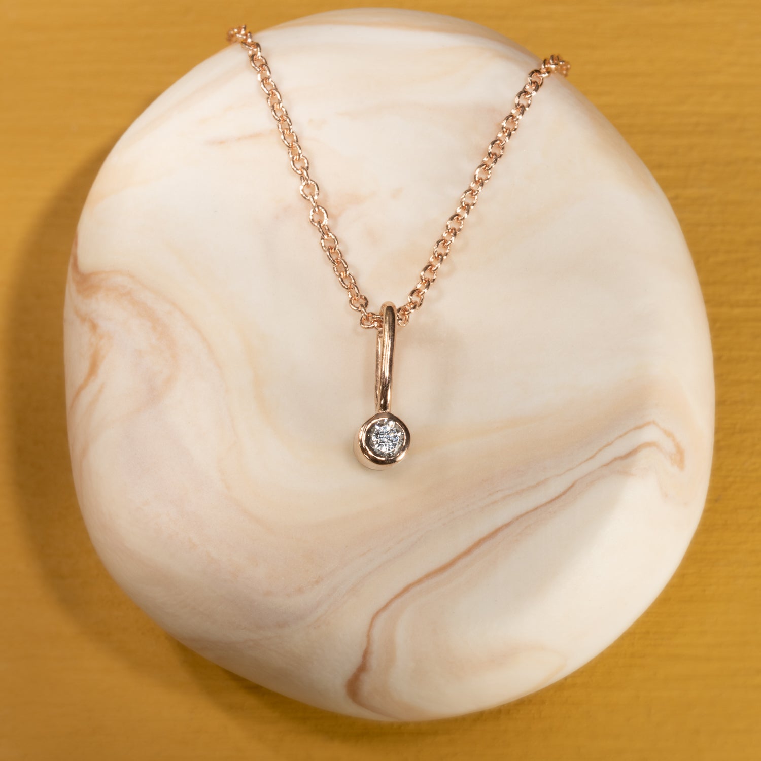 Raindrop Necklace in Rose Gold - Malleable Jewellers