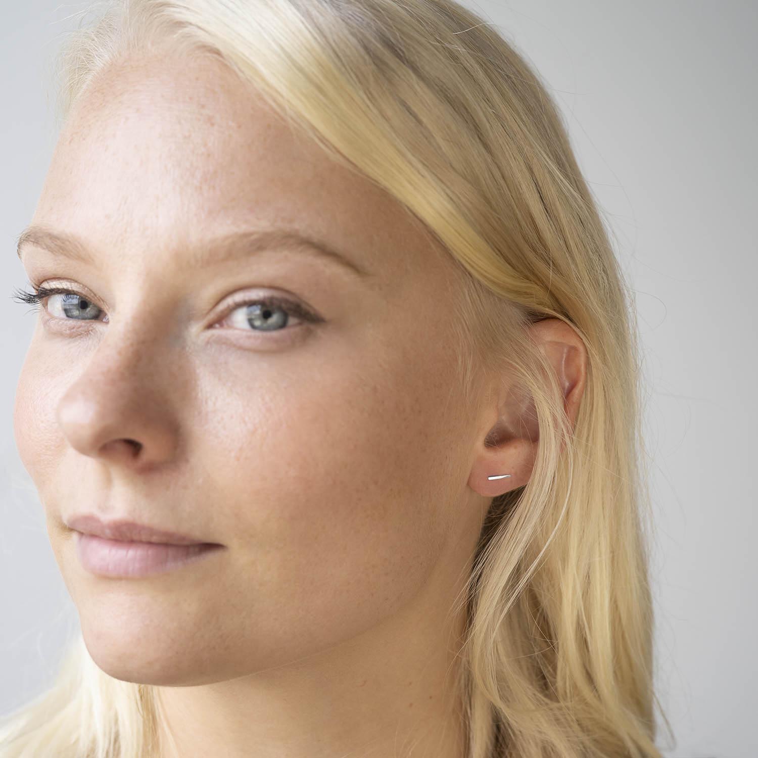 Rectangular Studs in Sterling Silver - Malleable Jewellers