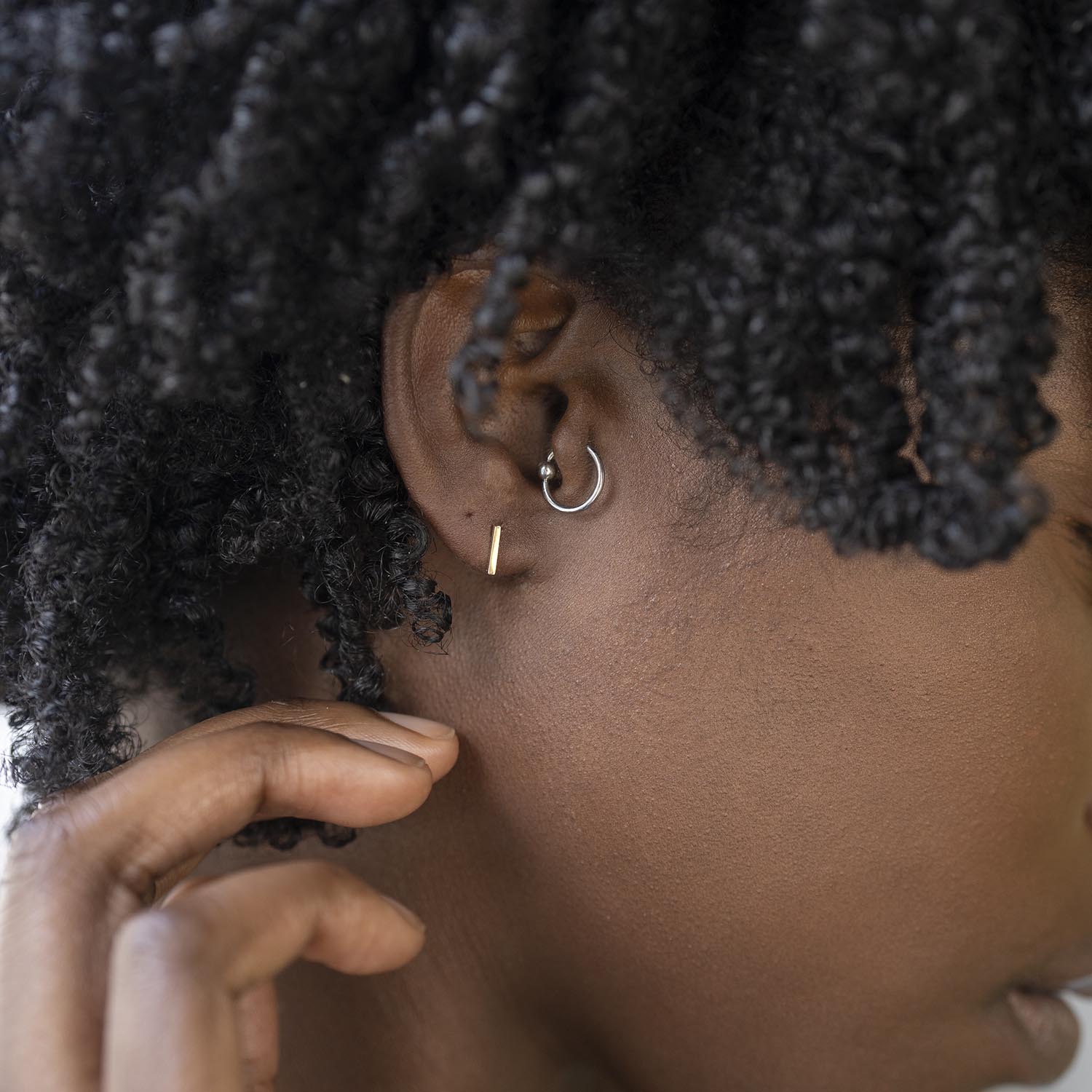 Rectangular Studs in Yellow Gold - Malleable Jewellers