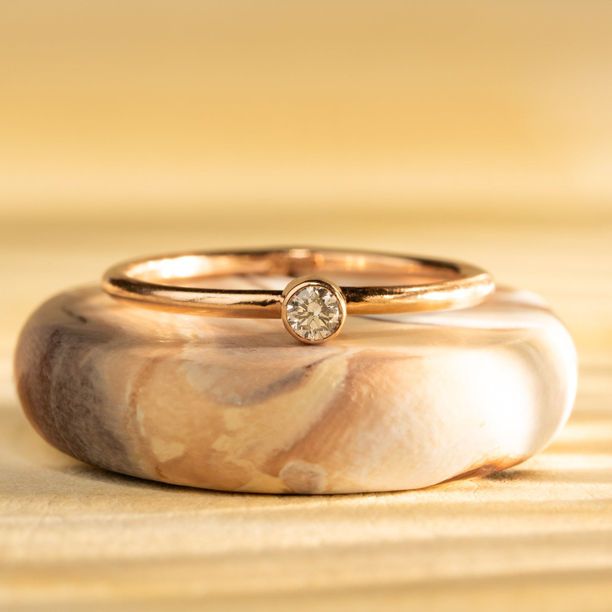 Solitaire Star Ring in Rose Gold - Malleable Jewellers