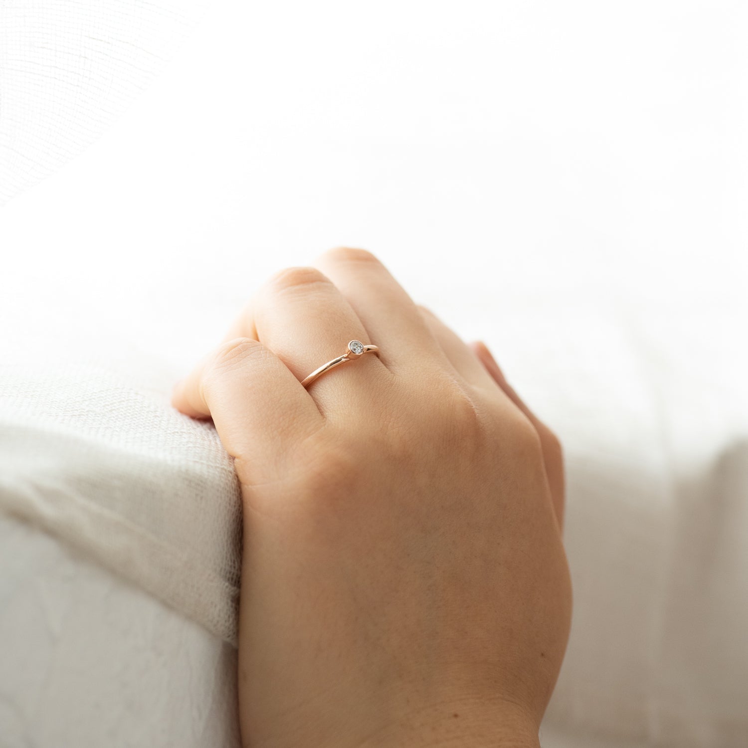 Solitaire Star Ring in Rose Gold - Malleable Jewellers