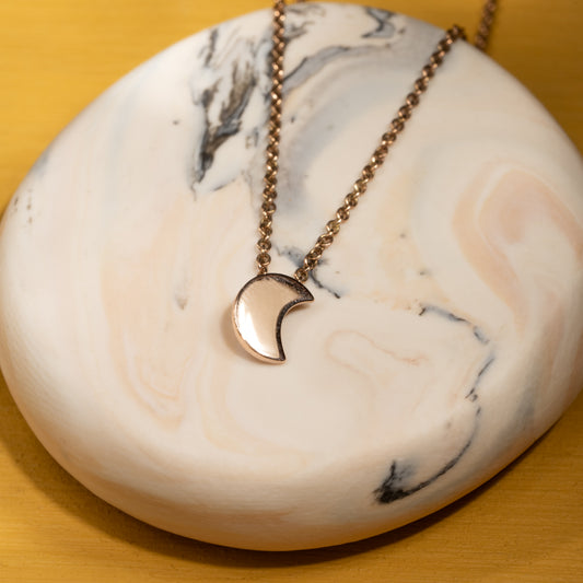 Half Moon Necklace in Rose Gold