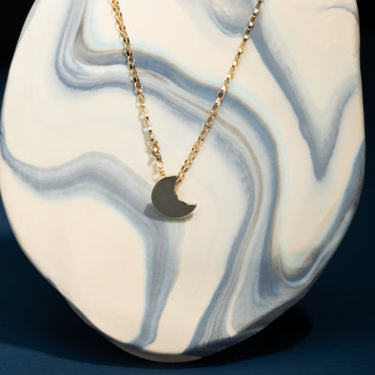 Half Moon Necklace in Yellow Gold