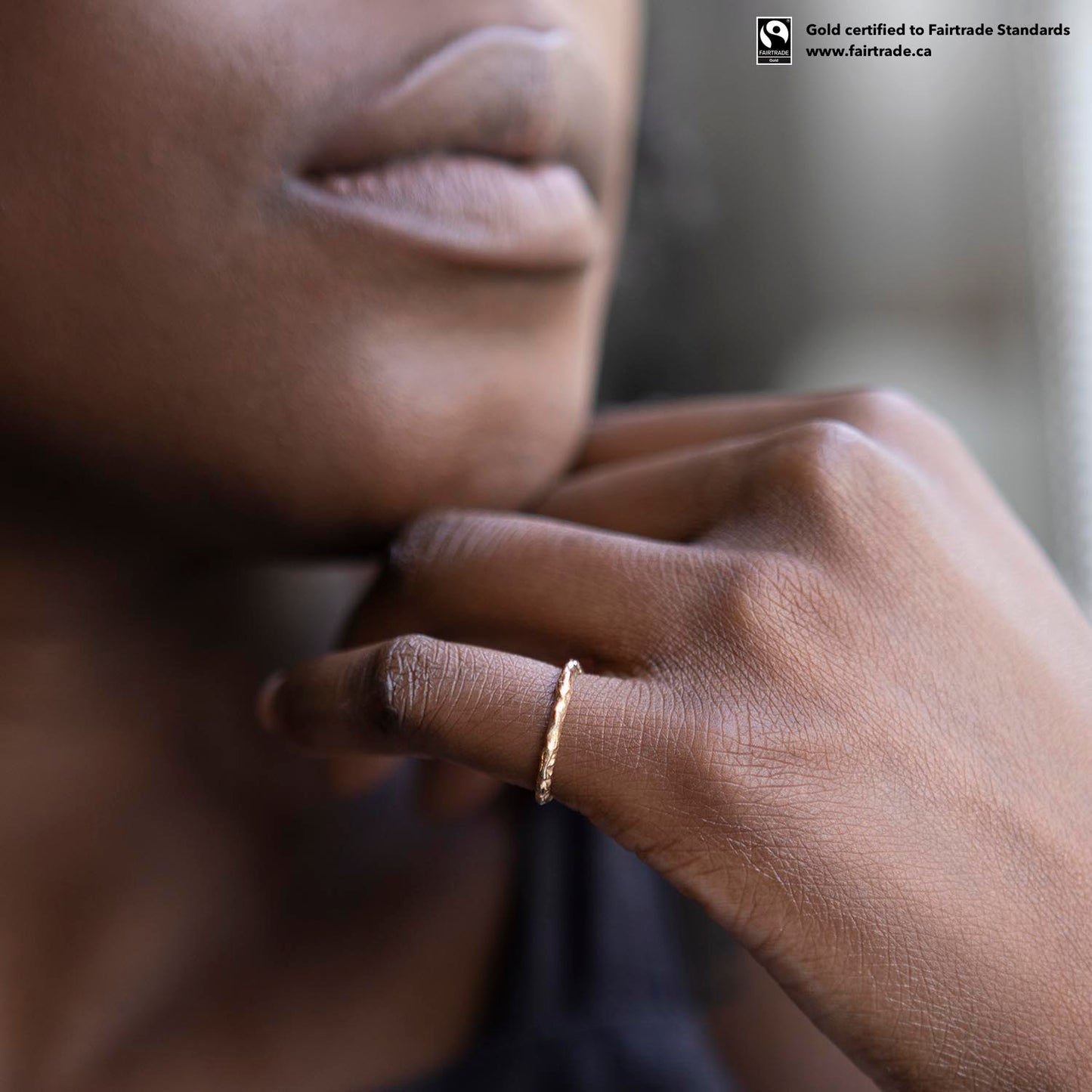 Pillar Ring with Fairtrade Certified Gold