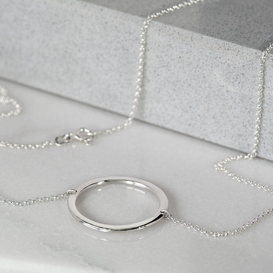 Circular Polished Necklace in Sterling Silver
