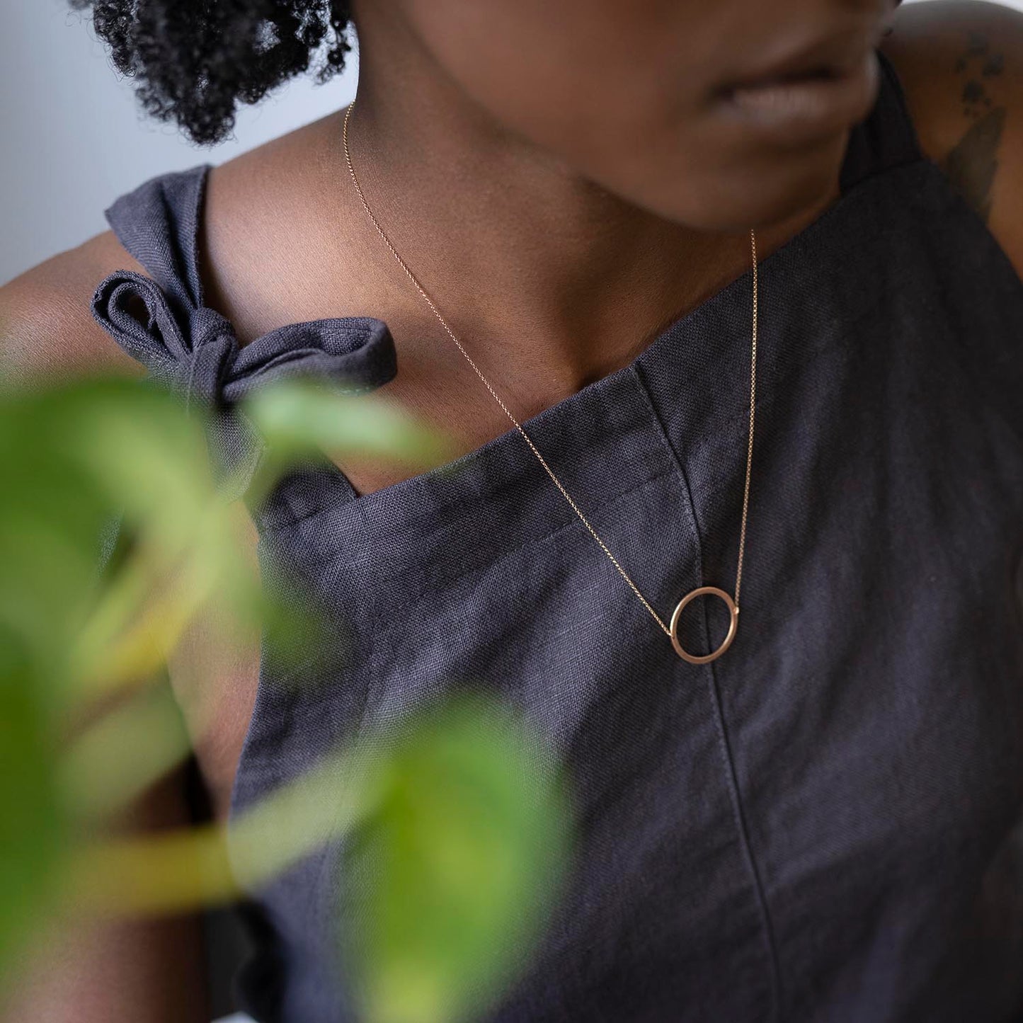 Circular Polished Necklace in Recycled Rose Gold
