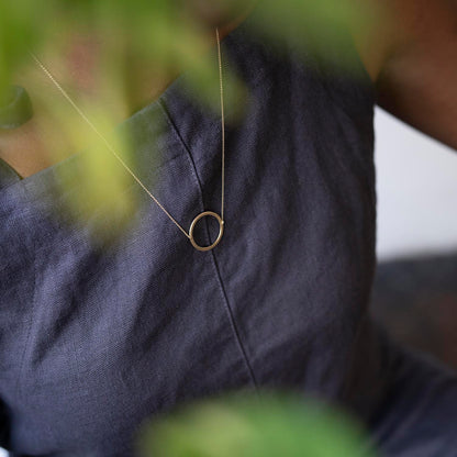Circular Polished Necklace in Recycled Yellow Gold