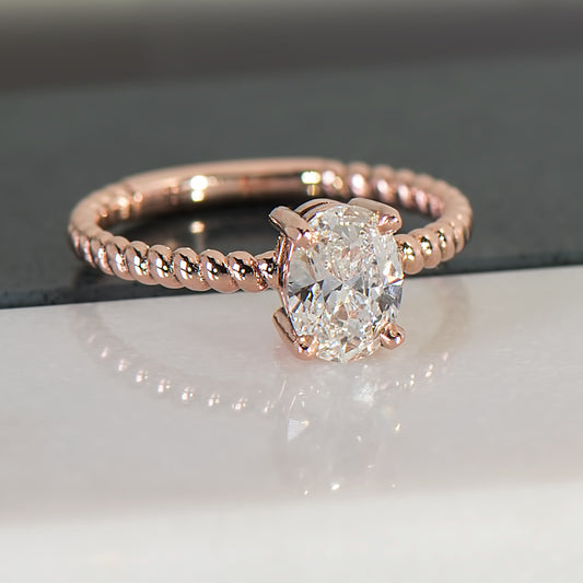 Diamond Spiral Ring in Rose Gold